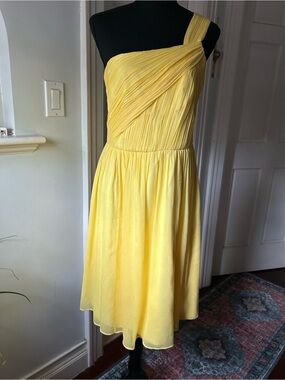 J. Crew One-Shoulder Yellow Midi Dress